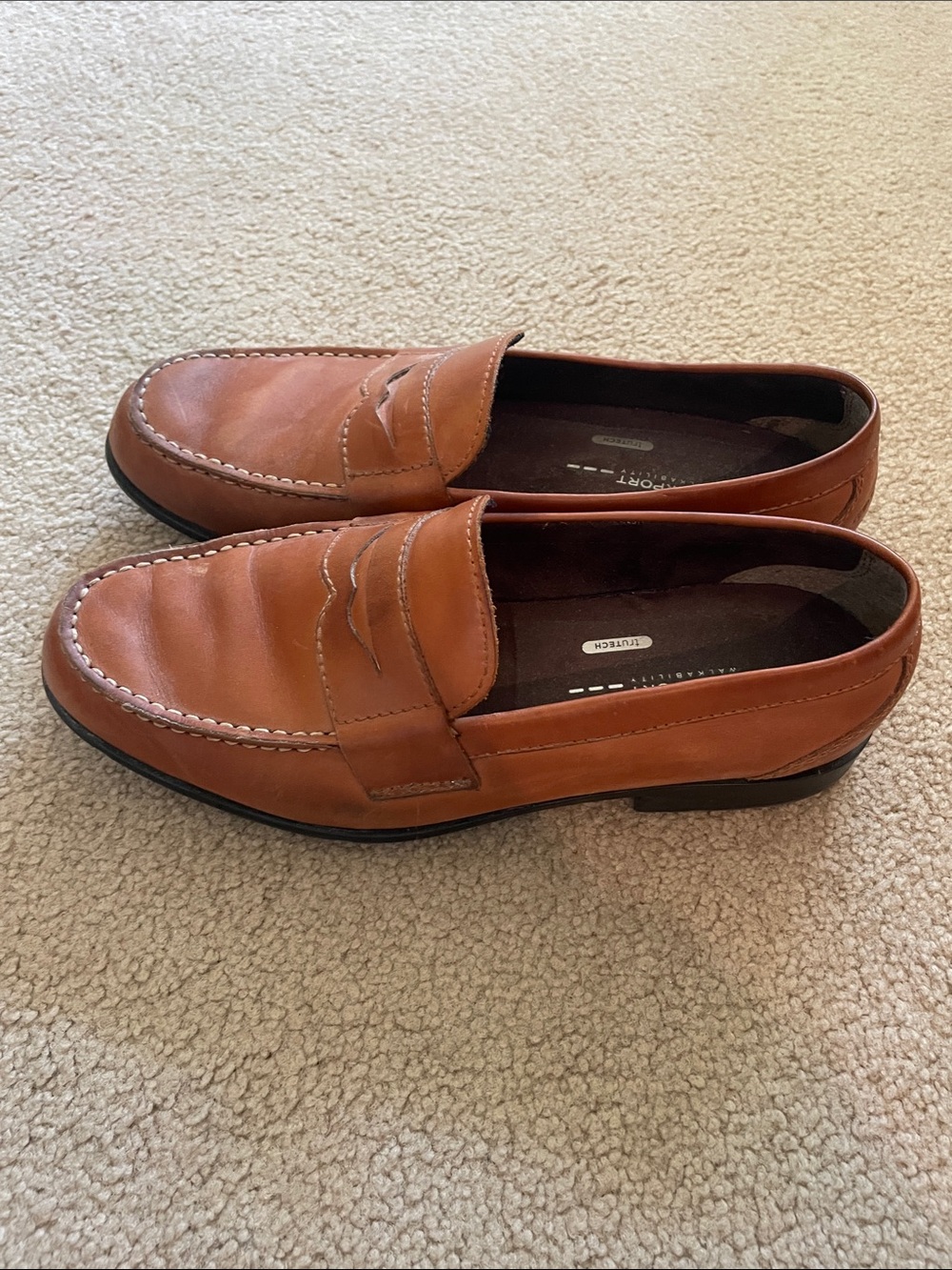 Rockport Men’s Leather Penny Loafers in Tan Brown - Picture 5 of 7